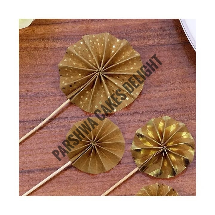 Paper Fans For Cake Decoration - 4 Pcs, Delight 9