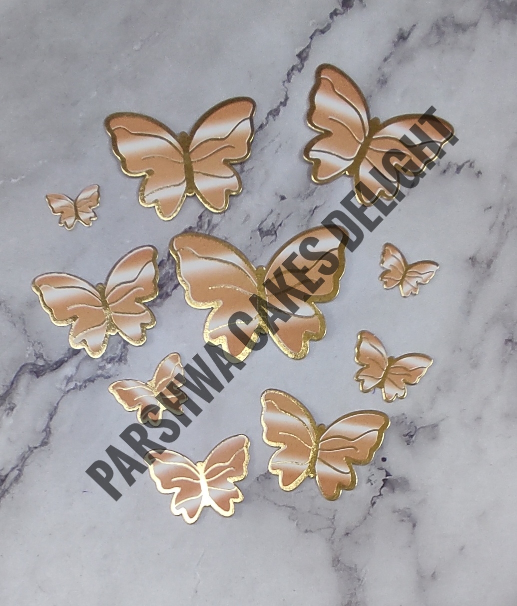 PAPER BUTTERFLY - 10 Pcs, Peach