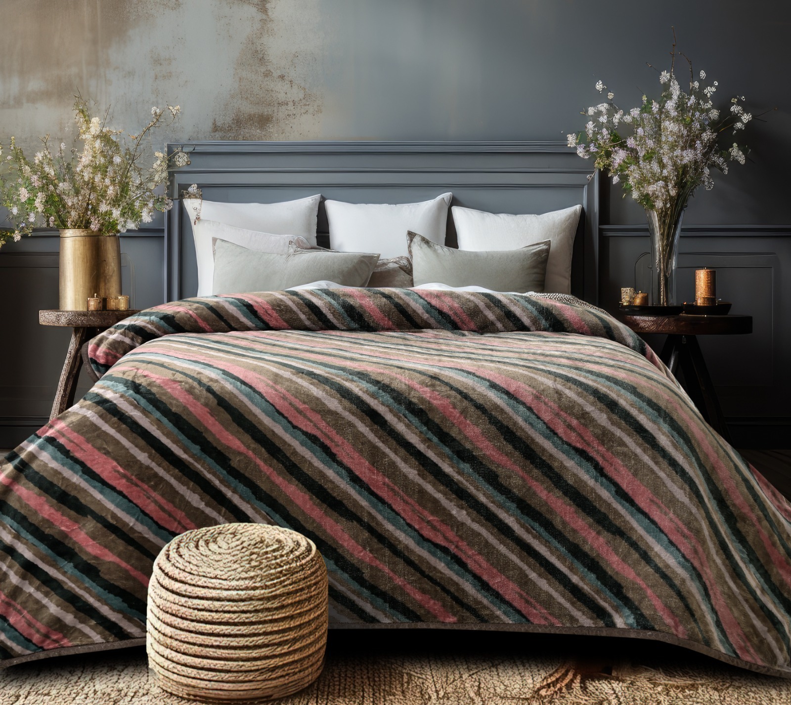Quilt Set (Quilt + Bedsheet + 2 Pillow Cover) - President - Linear Layers - Double Bed