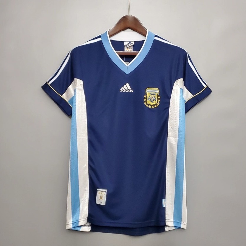 Argentna Away 1998 Retro Soccer Solid Jersey