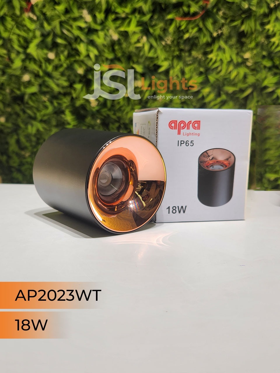 AP 2023WT  18W Black RG Round Surface Cylindrical Light