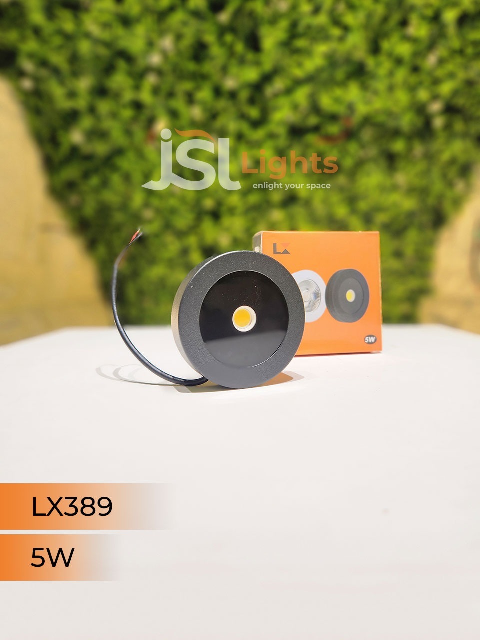 LX 389 5W Black Striker Round Surface Light