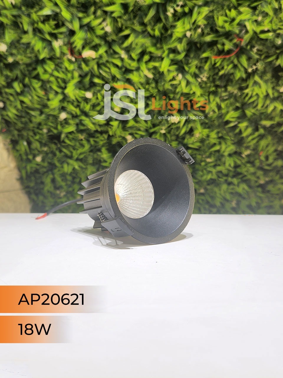 AP20621 18W Black Body Recessed COB Downlight 