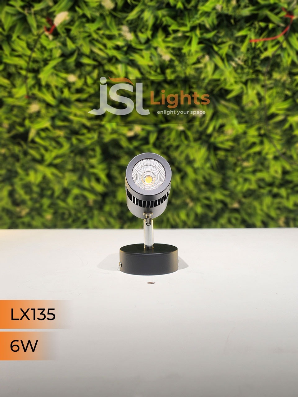 LX 135 6W LED Wall Spotlight Black Body