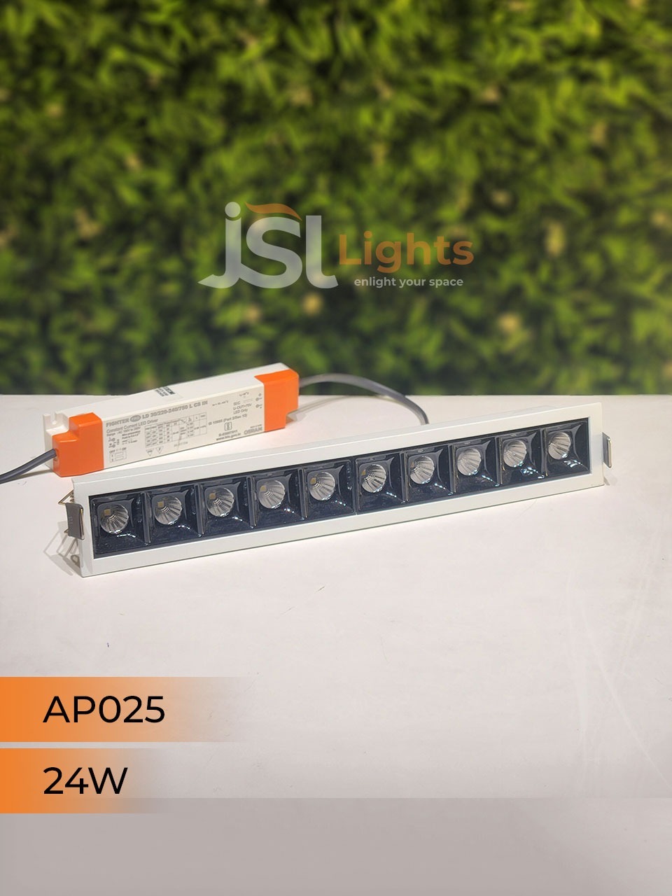 AP 025 24W White Linear  Recessed COB  Spotlight  