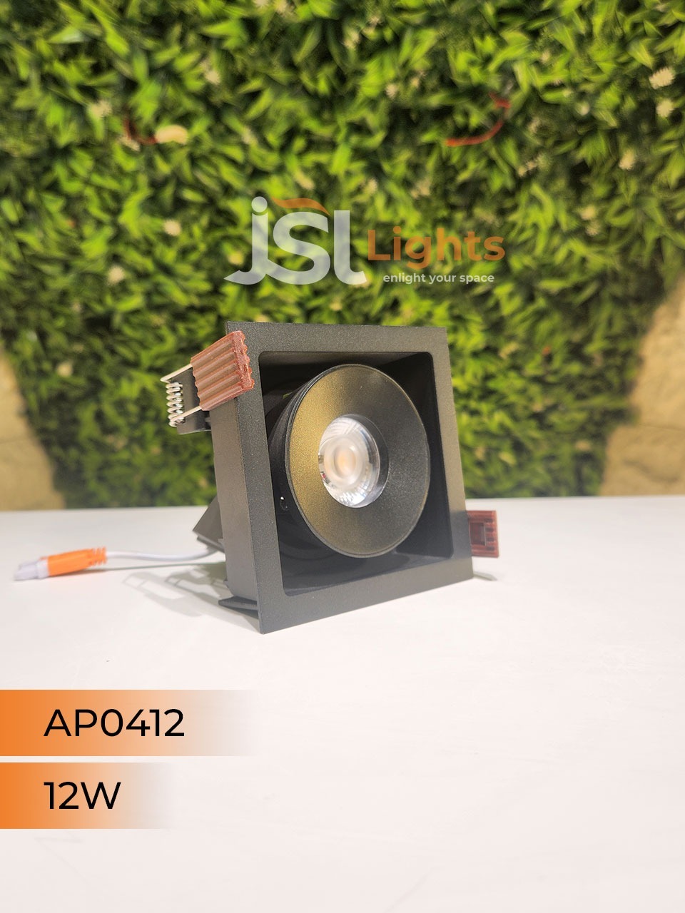 AP 0412 12W Black Square Recessed Linear COB Downlight