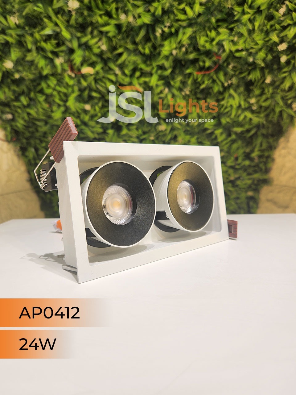AP 0412 24W White Square Recessed Linear COB Downlight
