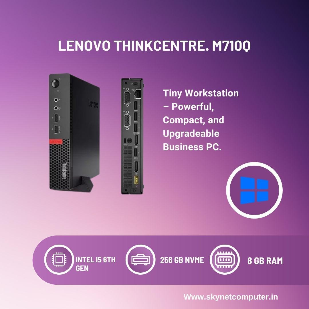 (Refurbished) Lenovo ThinkCentre M710q Tiny Desktop – Intel i5 (6th/7th Gen) | 8GB RAM | 256GB NVMe SSD | Upgradeable RAM & Storage | Windows 11 | Ultra-Compact Business PC