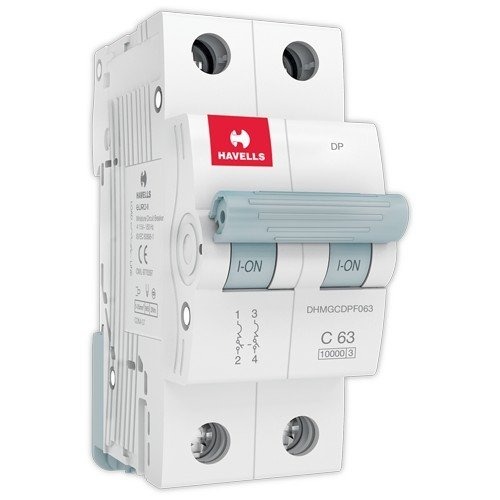 Havells DHMGCDPF063 PVC Plastic 63A MCB DP C Curve (White)
