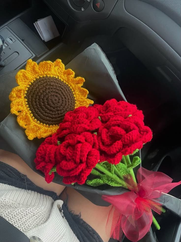 Crochet Sunflower Rose