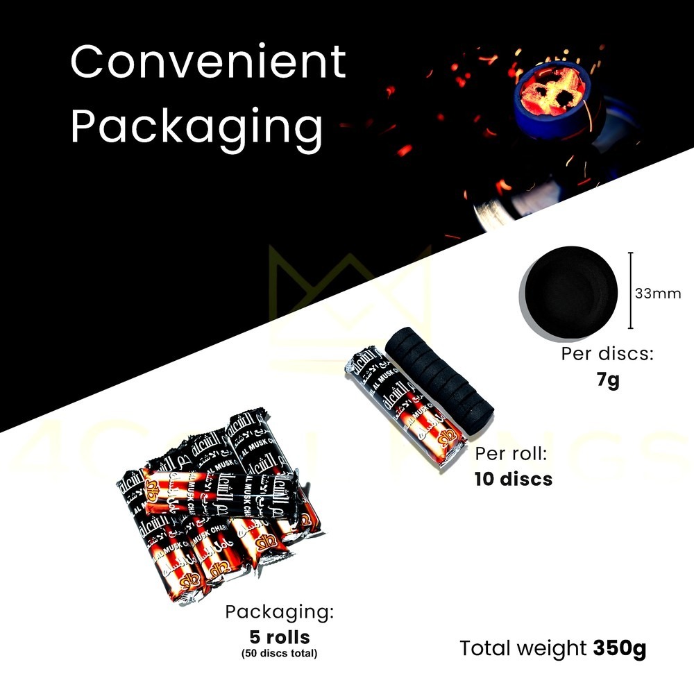 (Pack of 5 Roll (50 DISC)) Charcoal Tablets for Burning Dhoop|Frankincense|Magic Coal|Hookah |Free Delivery