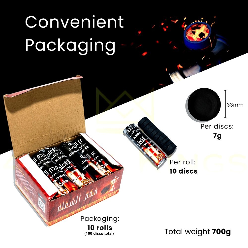 (Pack of 10 Roll (100 DISC)) Charcoal Tablets for Burning Dhoop|Frankincense|Magic Coal|Hookah |Free Delivery