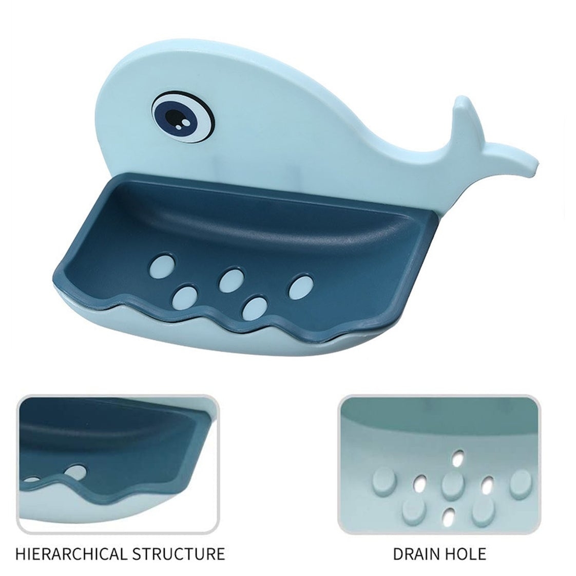 FISH SHAPE SOAP DISH ADHESIVE WATERPROOF WALL MOUNTED BAR SOAP DISH HOLDER (PACK OF 2PC)