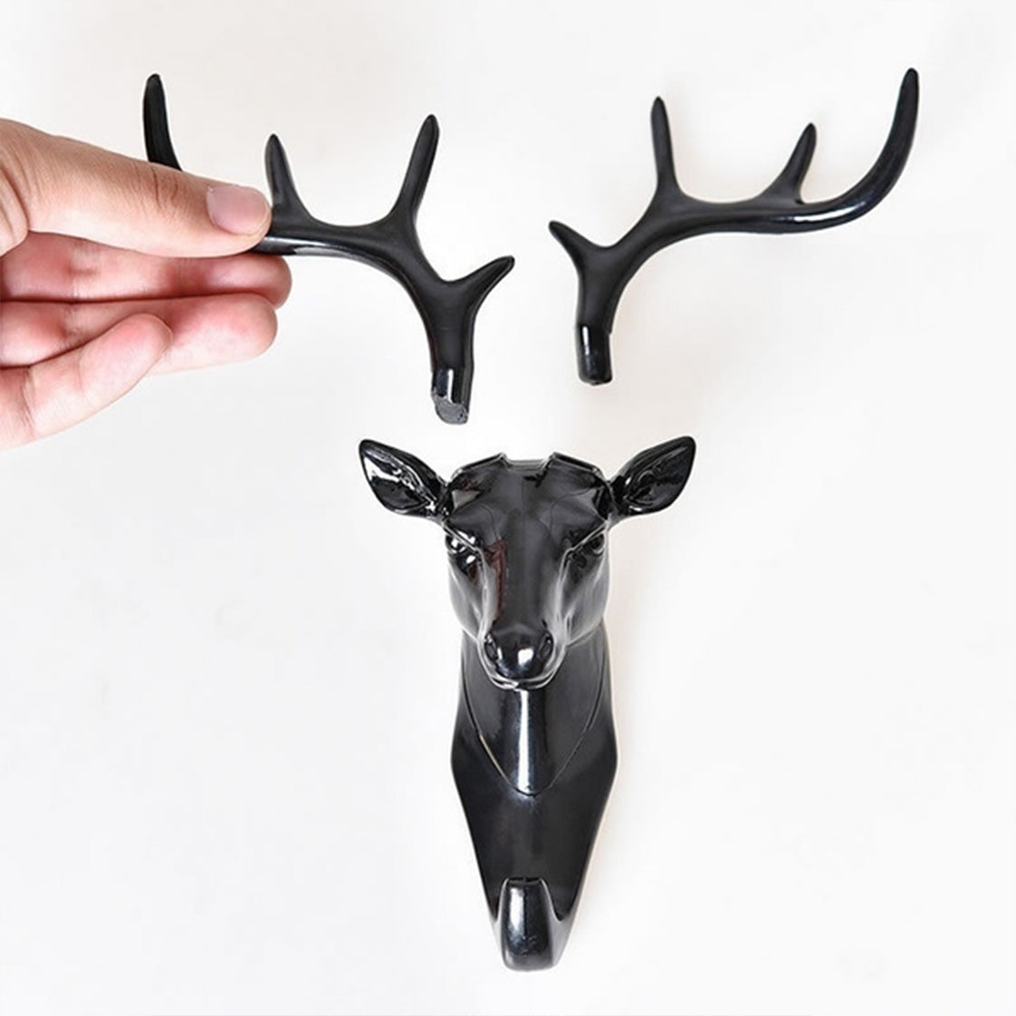 DEER HEAD SELF ADHESIVE WALL DOOR HOOK HANGER