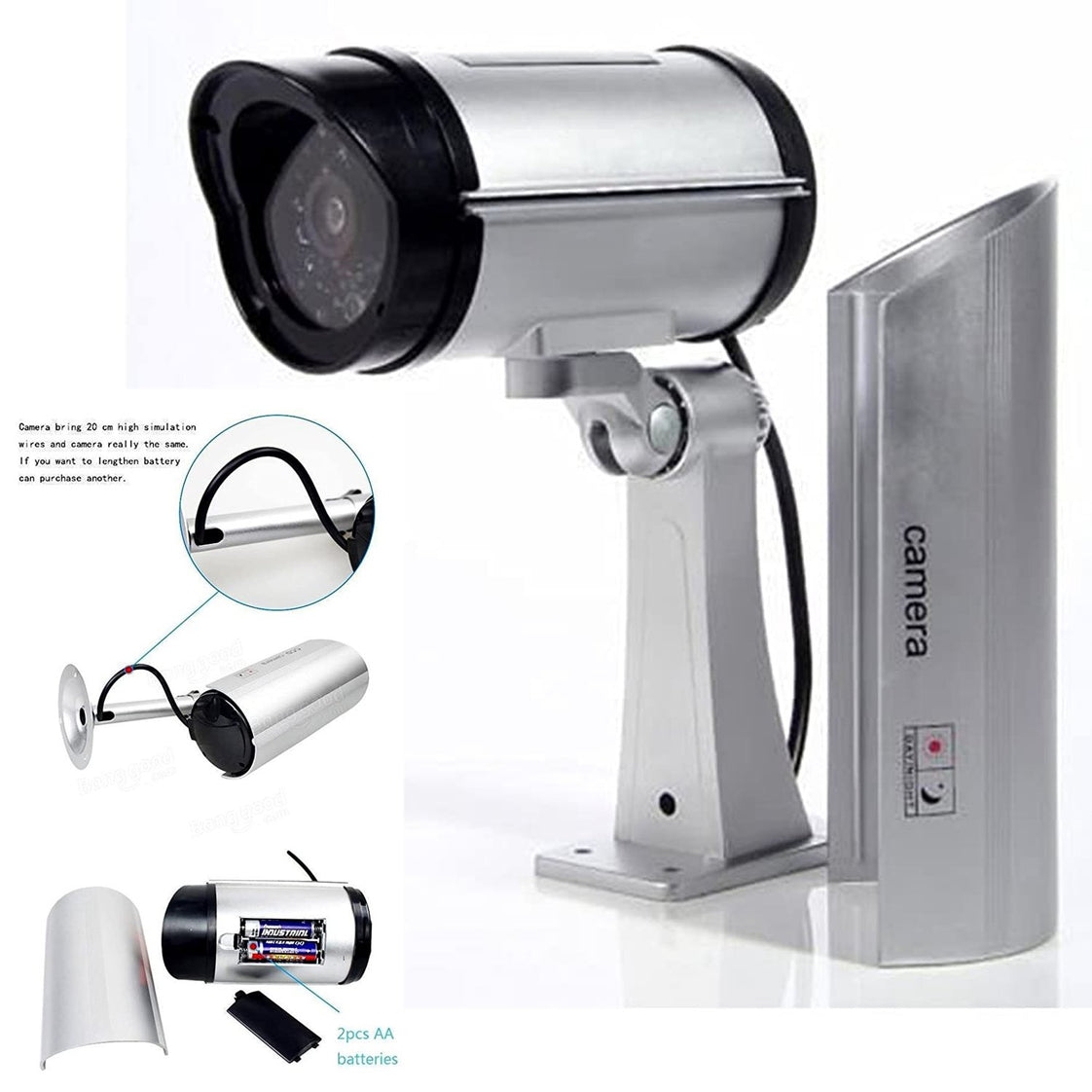 WIRELESS SECURITY CCTV FALSE OUTDOOR FAKE DUMMY PIECE IR CAMERA