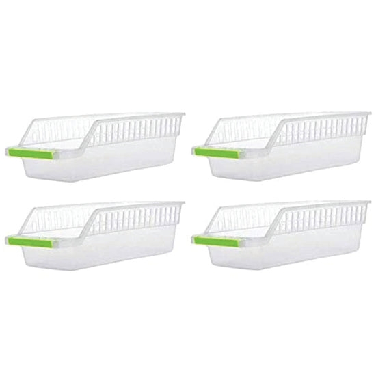 KITCHEN PLASTIC SPACE SAVER ORGANIZER BASKET RACK- 4 PCS