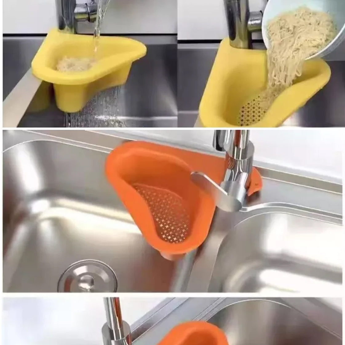 SWAN DRAIN STRAINER FOR DRAINING KITCHEN WASTE IN SINKS AND WASH BASINS.