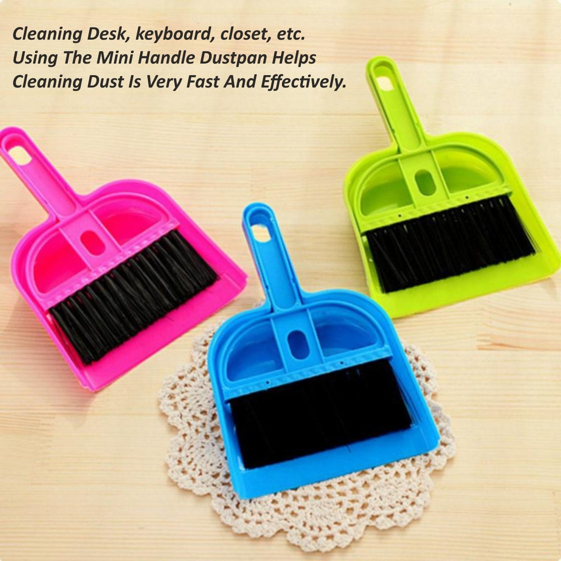 MINI DUSTPAN WITH BRUSH BROOM SET FOR MULTIPURPOSE CLEANING - 2 PCS