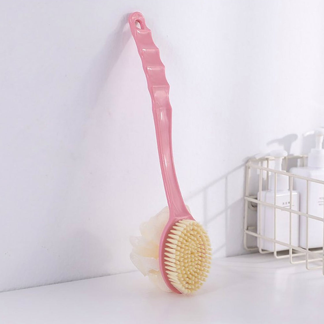 2IN1 BATH BRUSH WITH LONG HANDLE