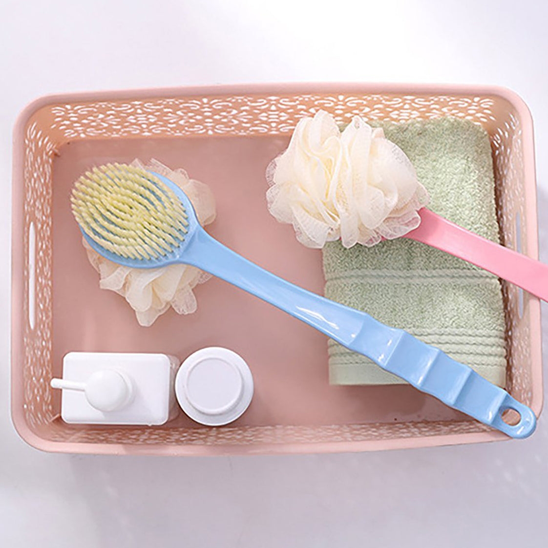 2IN1 BATH BRUSH WITH LONG HANDLE