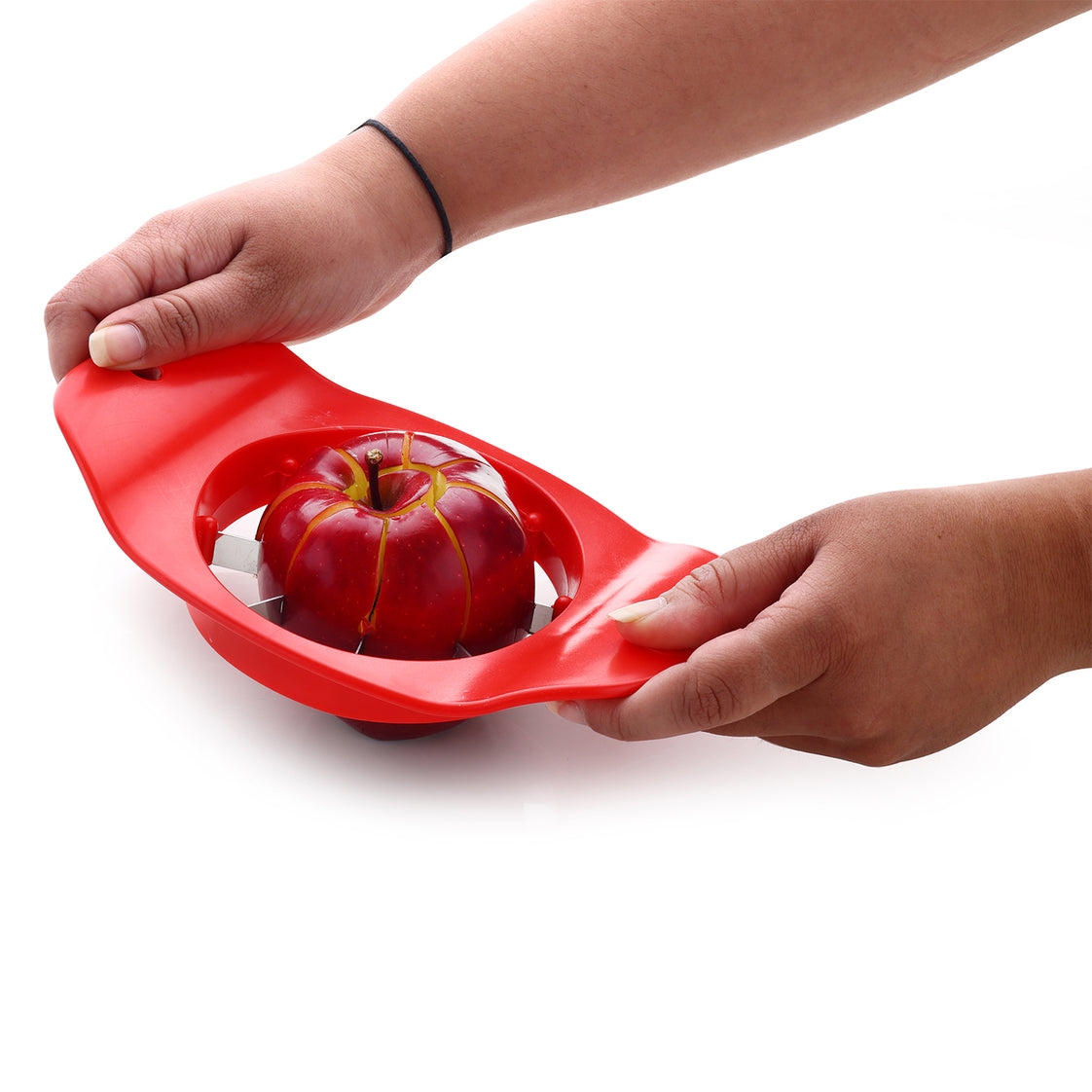 8124 GANESH PLASTIC & STAINLESS STEEL APPLE CUTTER (COLORS MAY VARY)