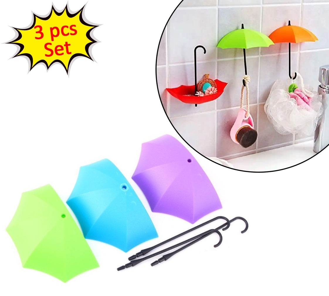 MULTIPURPOSE UMBRELLA KEY HAT HOLDER WALL HANGING HOOK MULTICOLOR