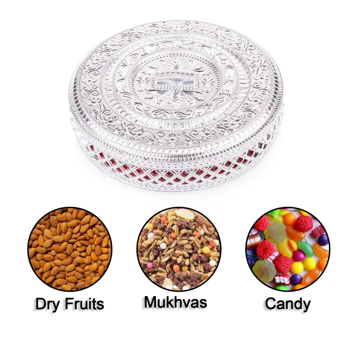 ROUND CANDY BOX, DRY FRUIT BOX FOR KITCHEN STORAGE HOME DECOR