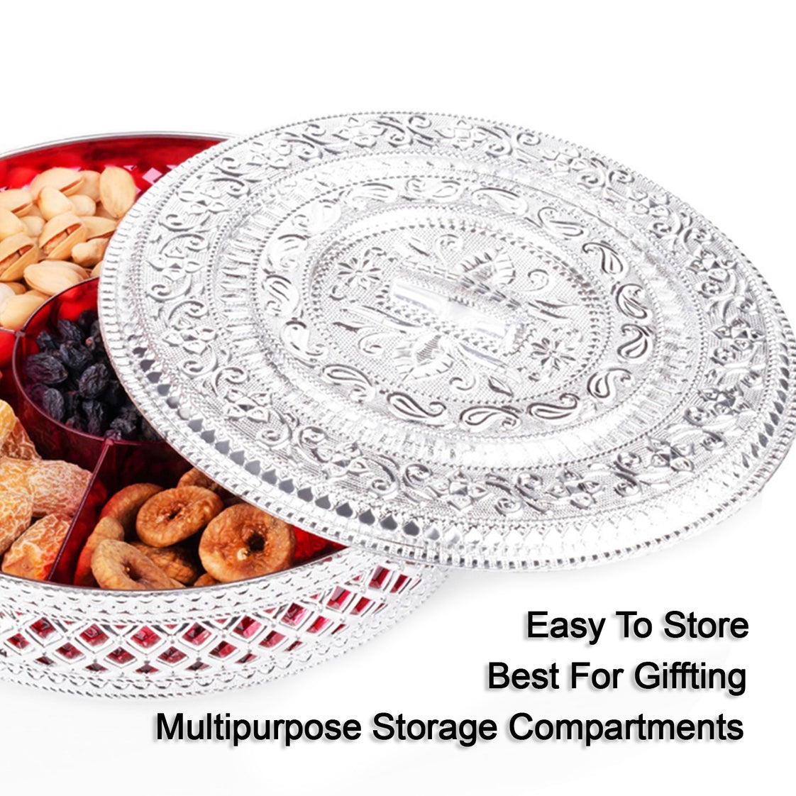 ROUND CANDY BOX, DRY FRUIT BOX FOR KITCHEN STORAGE HOME DECOR