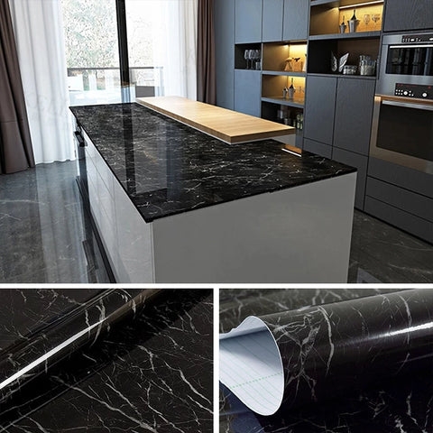 BLACK MARBLE FOIL (60*200)Oil-Proof Waterproof Self Adhesive PVC