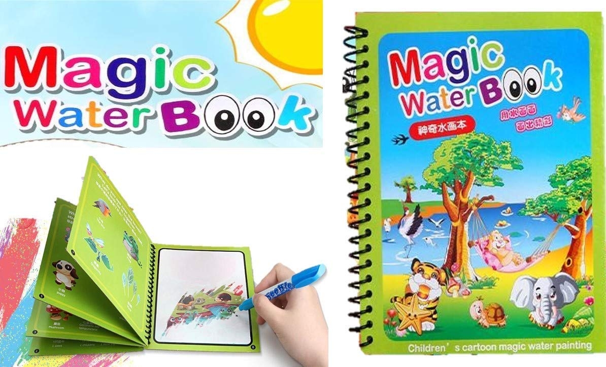 8091 MAGIC WATER QUICK DRY BOOK WATER COLORING BOOK DOODLE WITH MAGIC PEN PAINTING BOARD