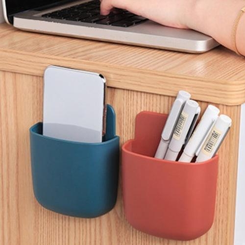 WALL MOUNTED STORAGE CASE WITH MOBILE PHONE CHARGING PORT PLUG HOLDER - PACK OF 4 PCS