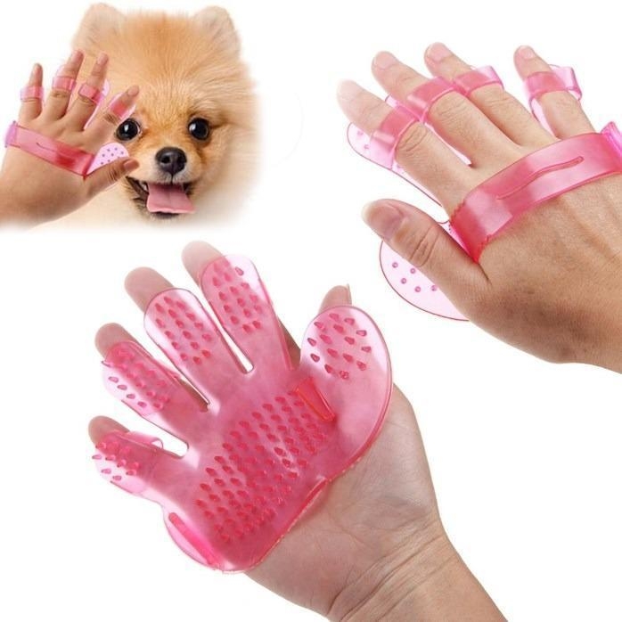 RUBBER PET CLEANING MASSAGING GROOMING GLOVE BRUSH