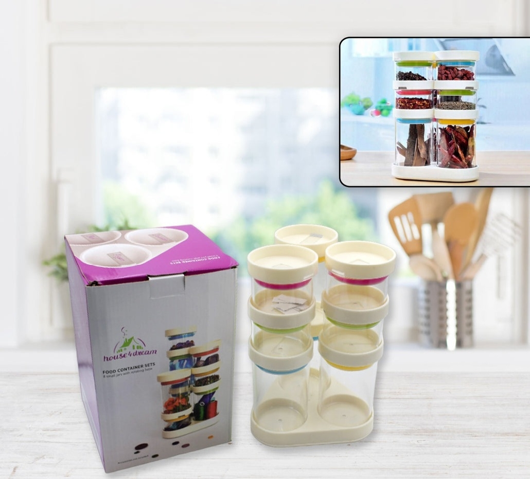 MULTIPURPOSE TRANSPARENT STORAGE CONTAINERS MASALA BOX