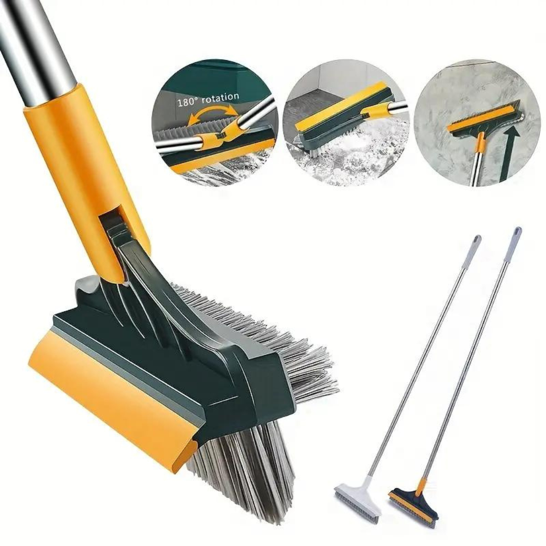 Floor Scrub Brush, 3 In 1 Scrubbing Brush With Long Handle
