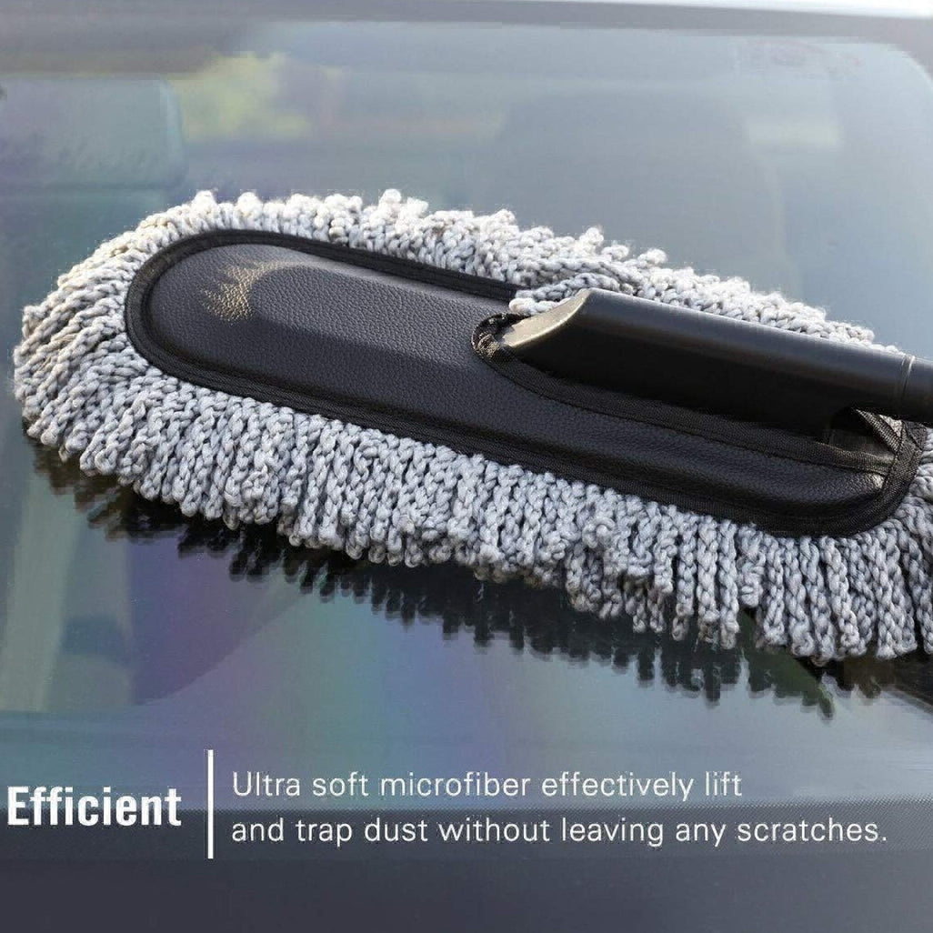 CAR DUSTER, LONG RETRACTABLE / SOFT / NON-SLIP / HANDLE MULTIPURPOSE MICROFIBER WASH BRUSH