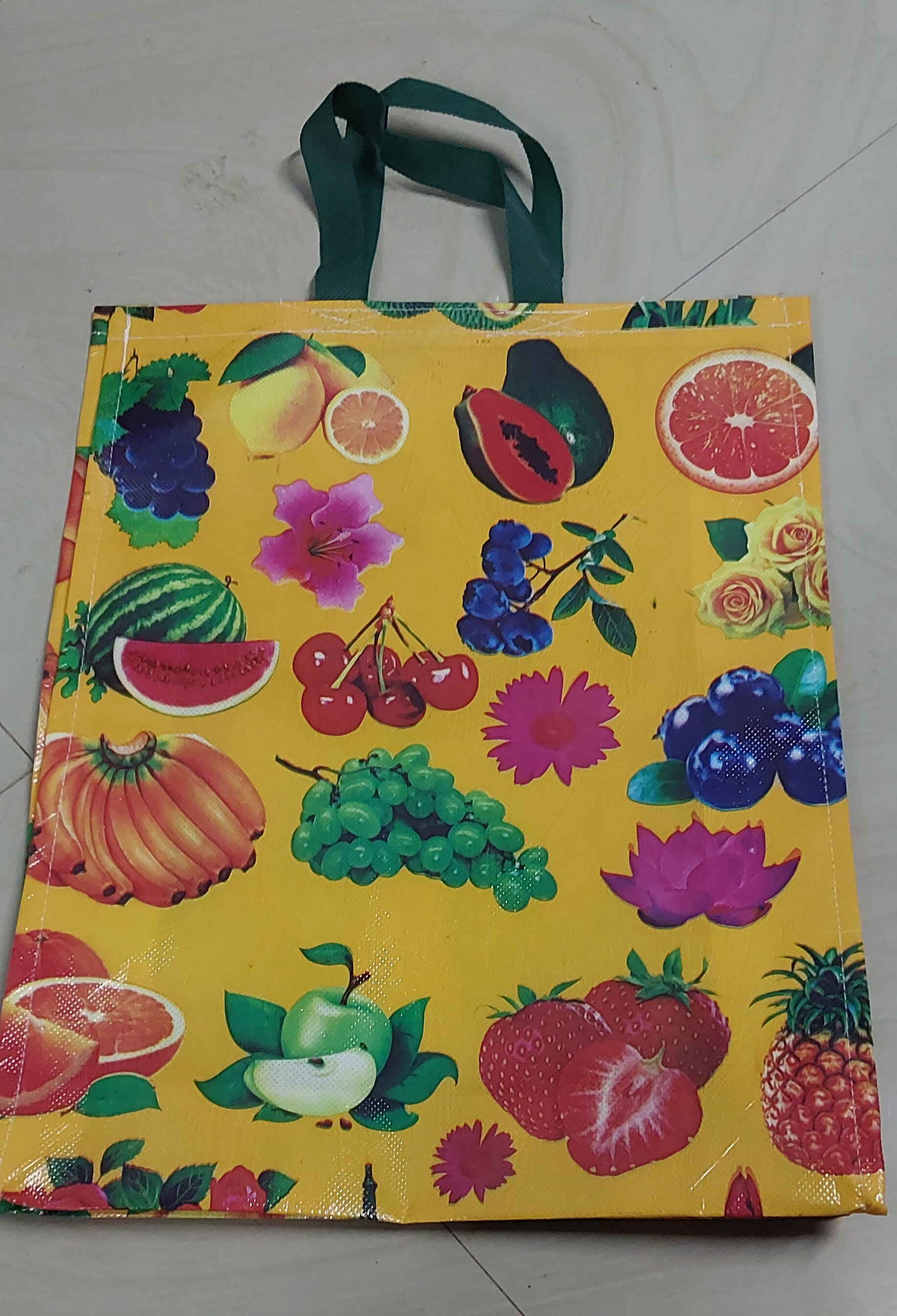Fruit Printed Carry Bag(yellowcolour)