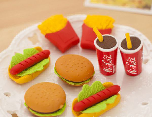 Snacks Eraser Set Of 4 Pieces