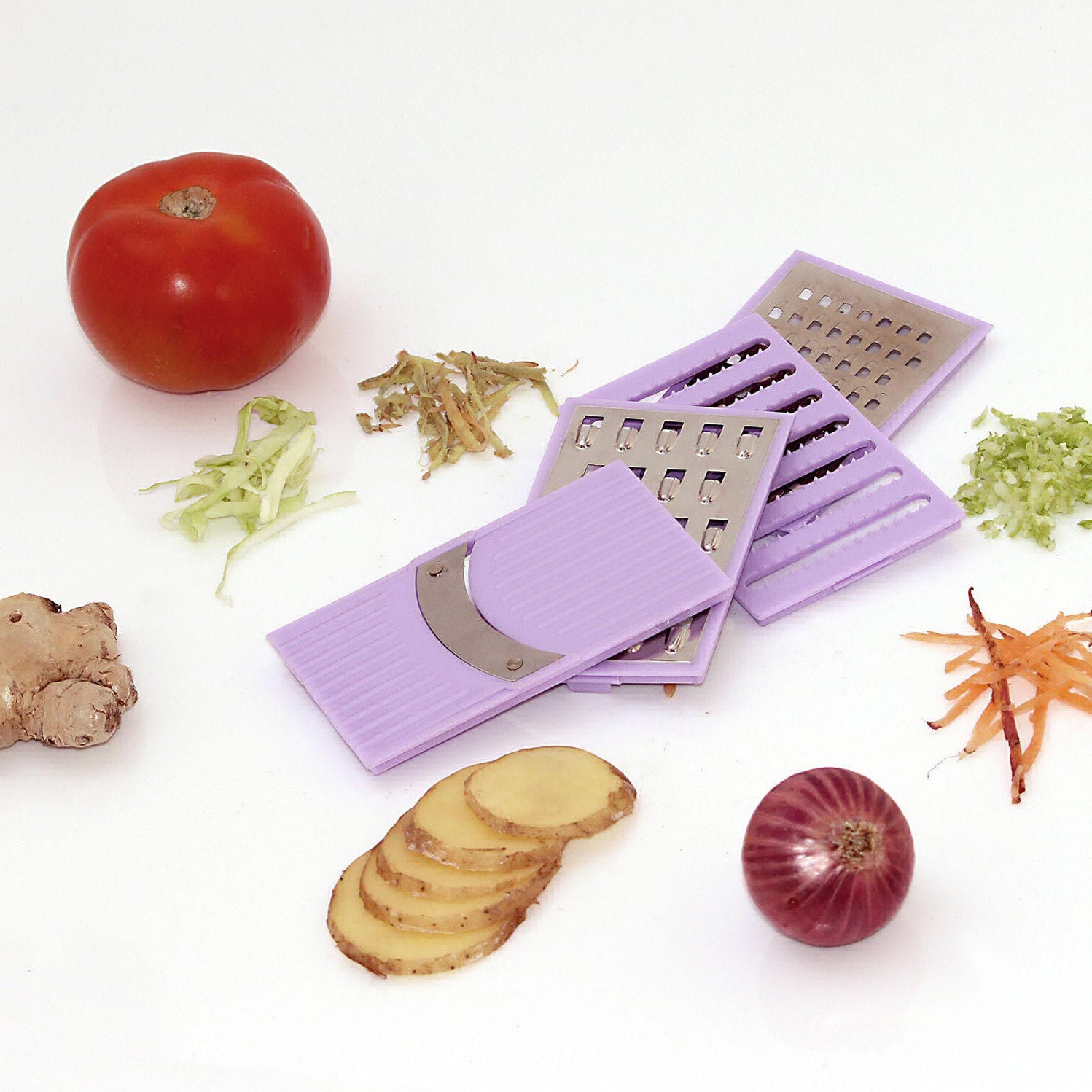 4 IN 1 PLASTIC VEGETABLE AND FRUIT GRATER AND SLICER FOR KITCHEN