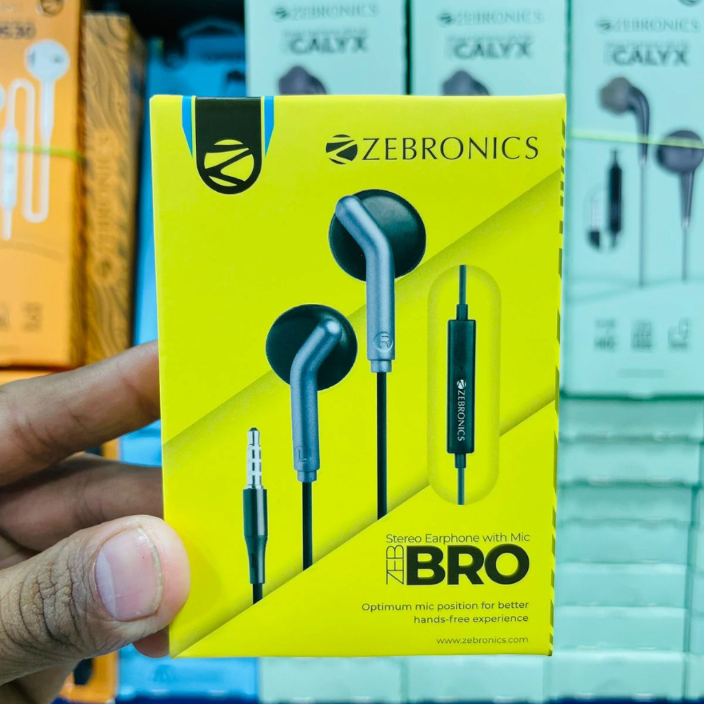 ZEBRONICS Stereo Earphone with Mic BRO