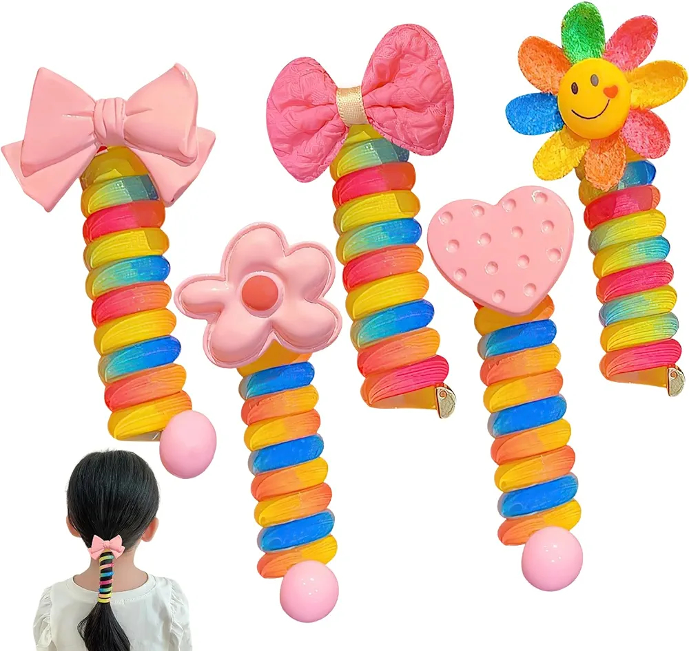 Colorful Telephone Wire Hair Bands for Kids