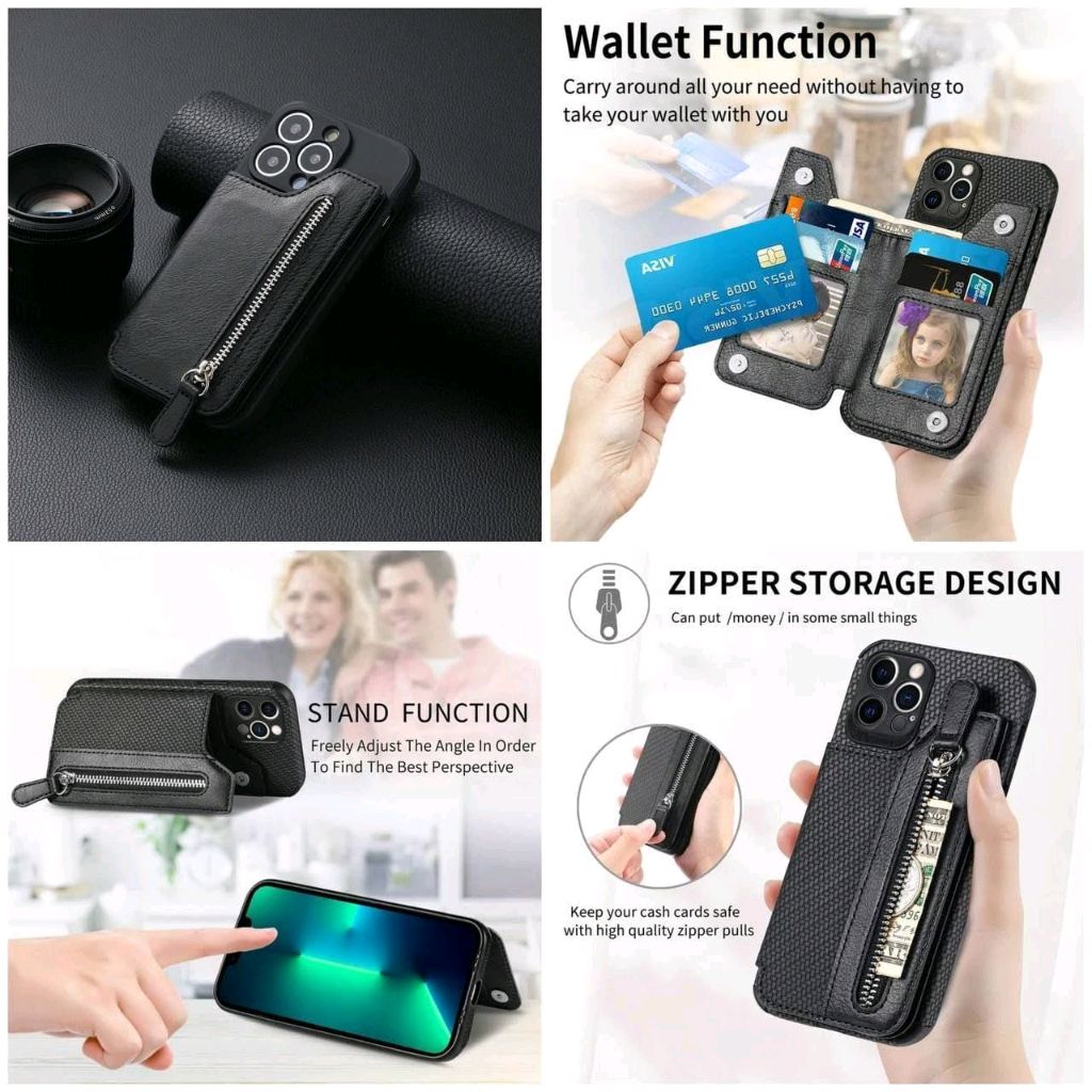 PHONE WALLET CARD HOLDER (Black)