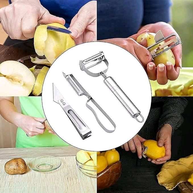 MultiPurpose 3 IN 1 Stainless Steel Vegetable And Fruit Peeler