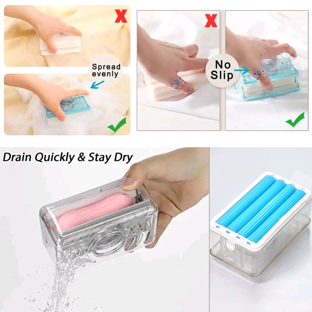 2-IN-1 PORTABLE SOAP DISH & SOAP DISPENSER WITH ROLLER