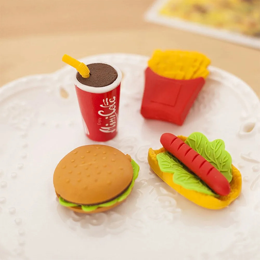 Snacks Eraser Set Of 4 Pieces