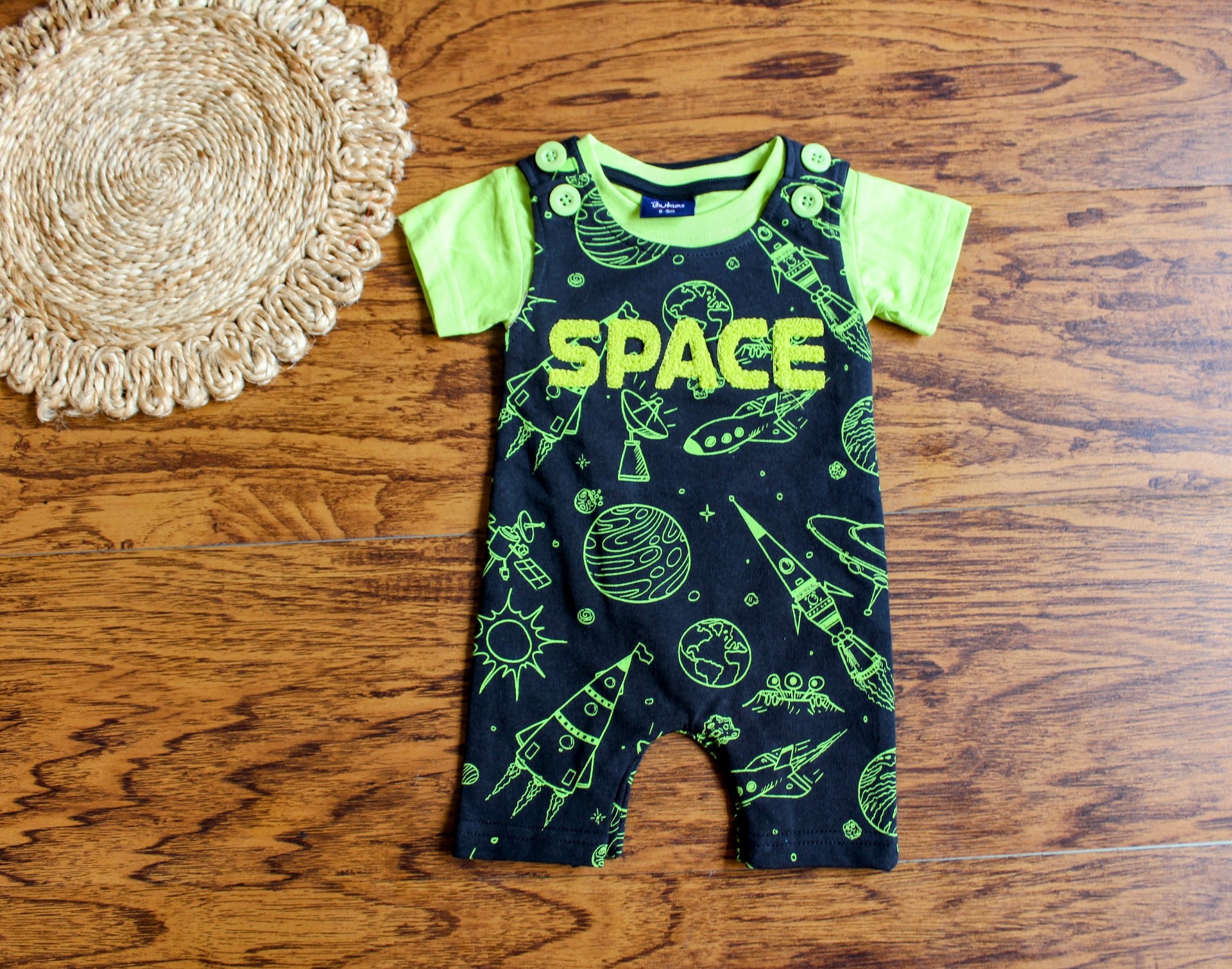 Space Print Dungaree Set