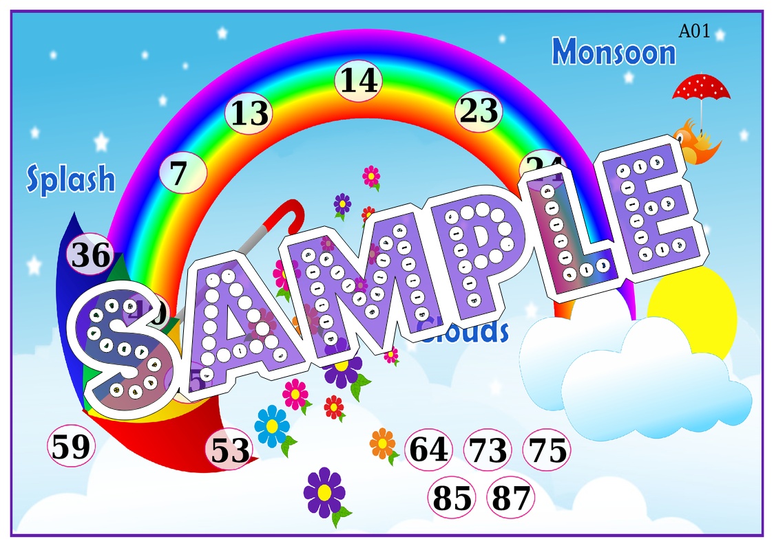 Rainbow theme Tambola Housie (list1409_1)