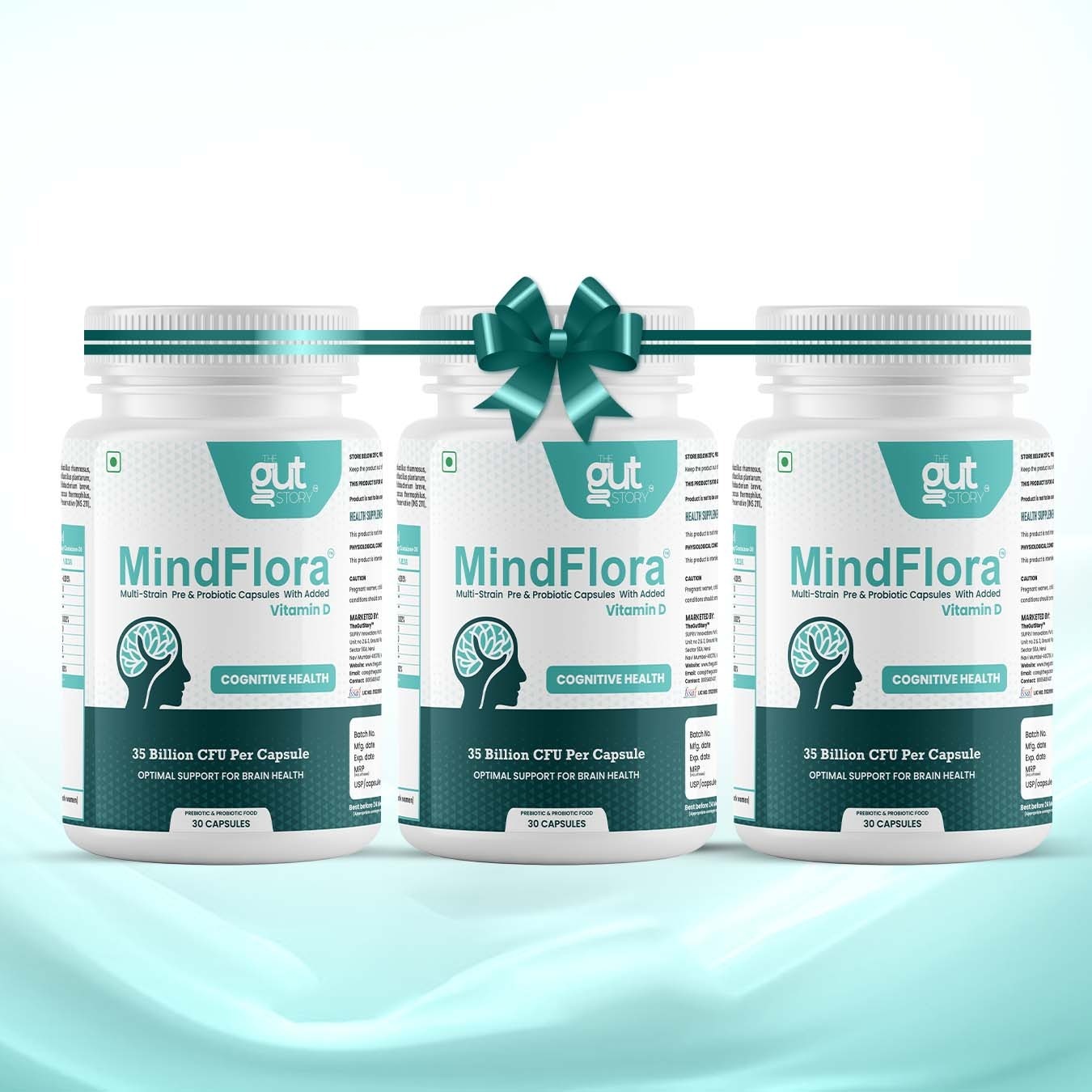 MindFlora Multi Strain Probiotics for Women & Men | Triple the Power for Digestion, Mood & Immunity!- Probiotic Supplement - 35 Billion CFU | Veg. Capsules for Gut Health, Immune Support, Mental Clarity