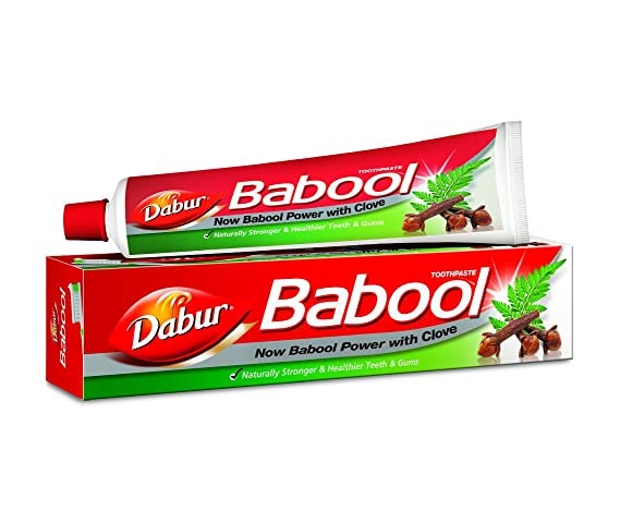 Dabur Toothpaste - Babool, 180g Tube + 1 ToothBrush (Free Brush)