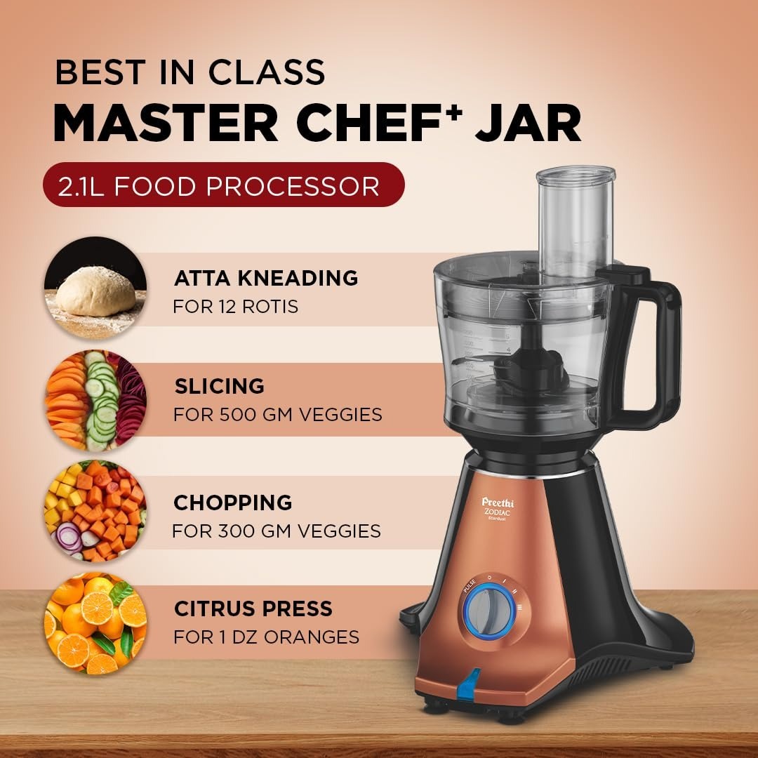 Preethi Zodiac Stardust Mixer Grinder for Kitchen, Jars 750 Watt