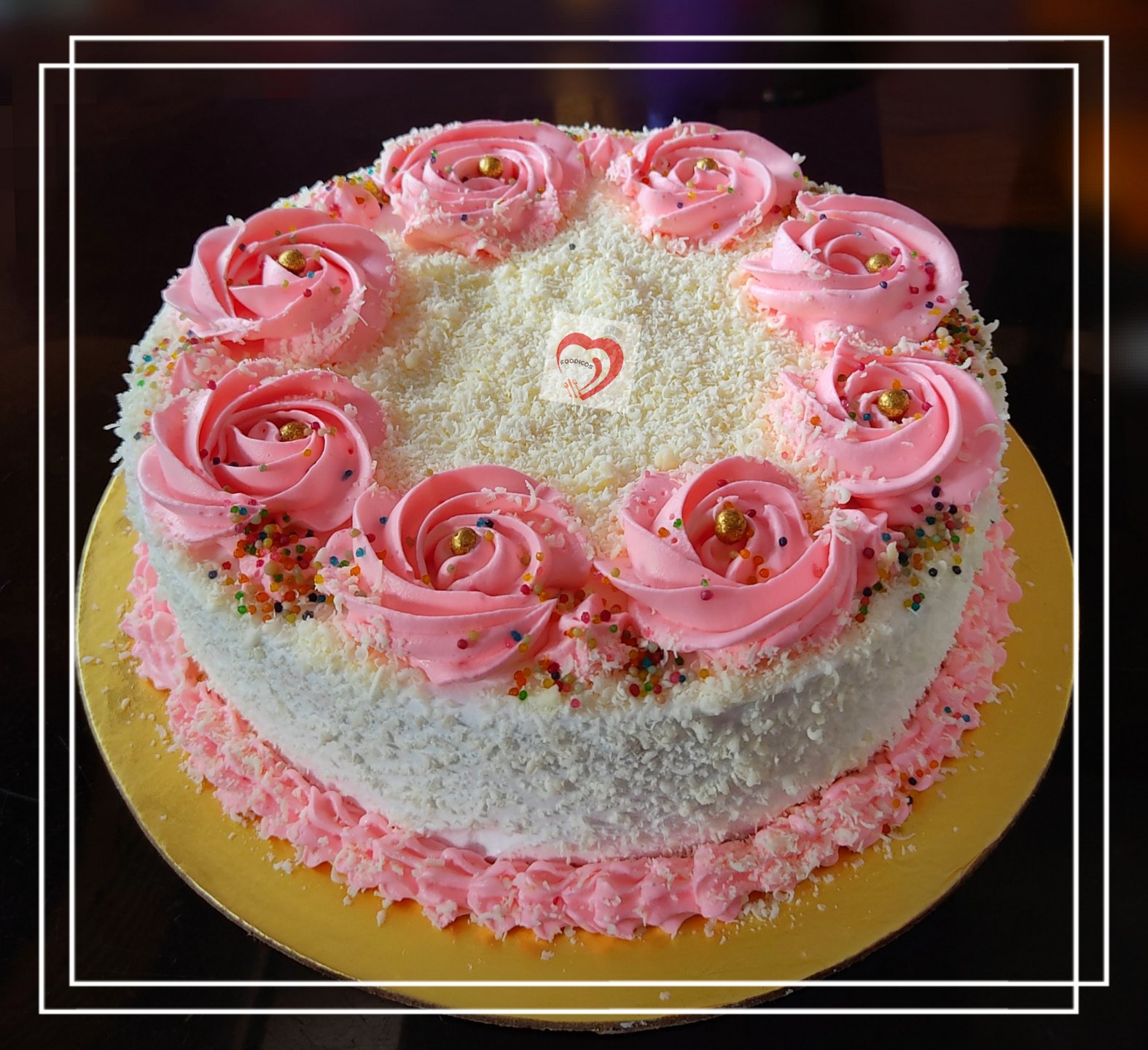 Heart Shape Black Forest Cake - Dough and Cream